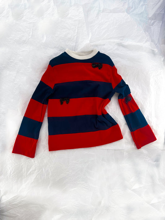 Striped Jumper With Embroidered Details
