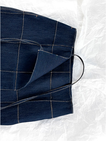 Blue Denim Midi Skirt