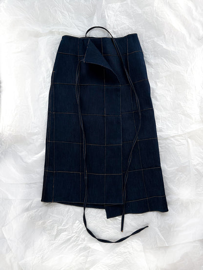 Blue Denim Midi Skirt