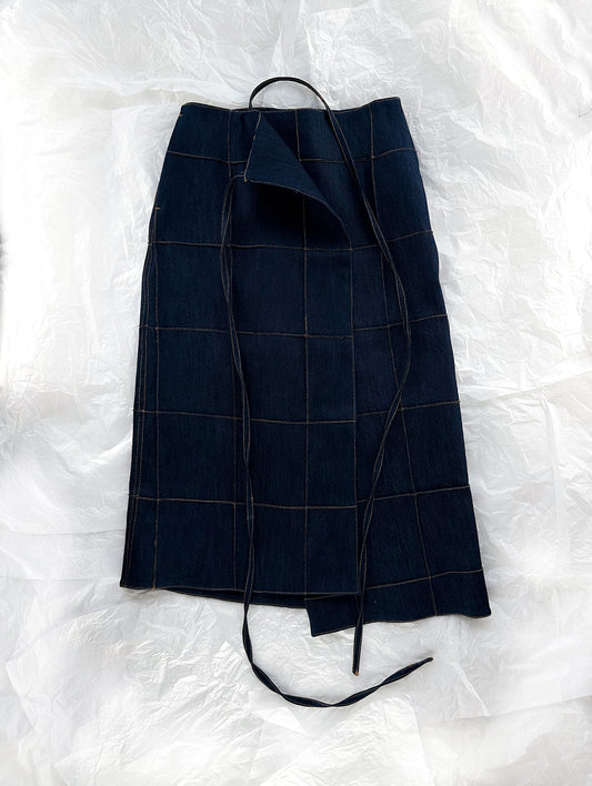 Blue Denim Midi Skirt