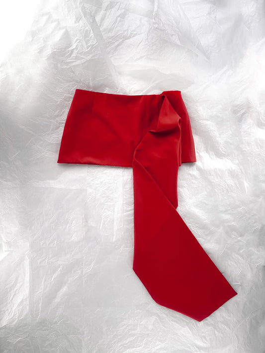 Red Asymmetrical Miniskirt