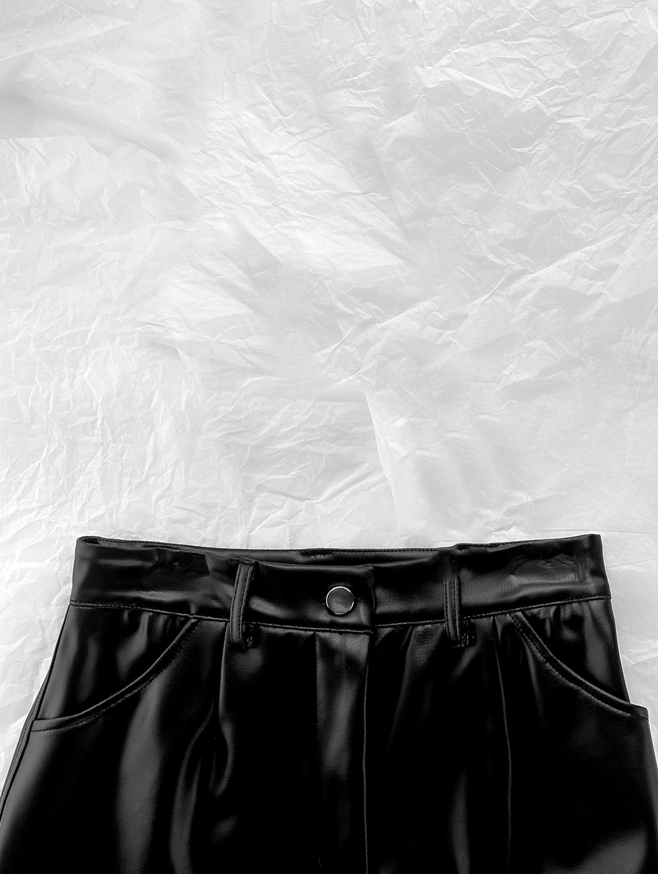 Black Ecoleather Miniskirt