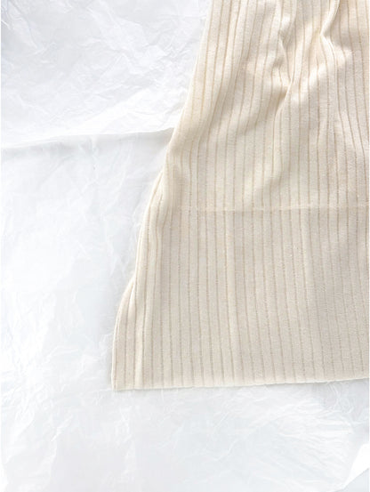 White Halter Knit Top