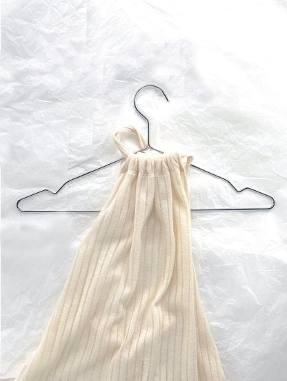 White Halter Knit Top