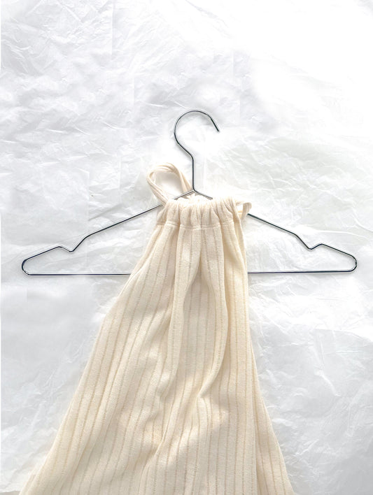 White Halter Knit Top