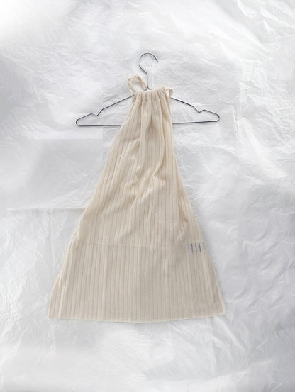 White Halter Knit Top