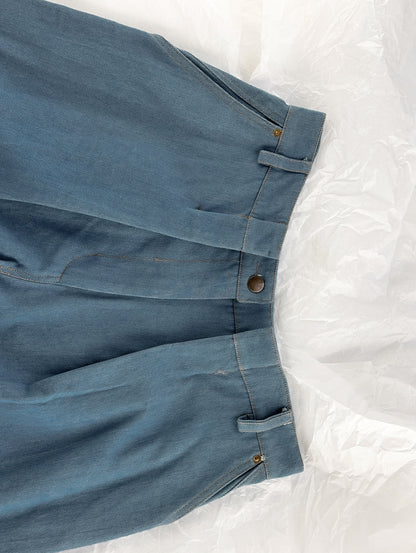 Soft Blue Denim Long Pants
