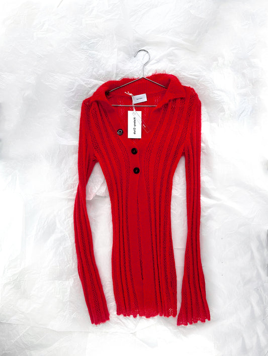 Red Knit Mohair Jumper