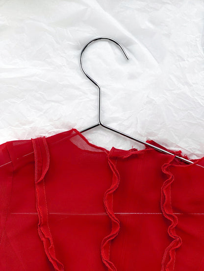 Soft Red Gauze Blouse