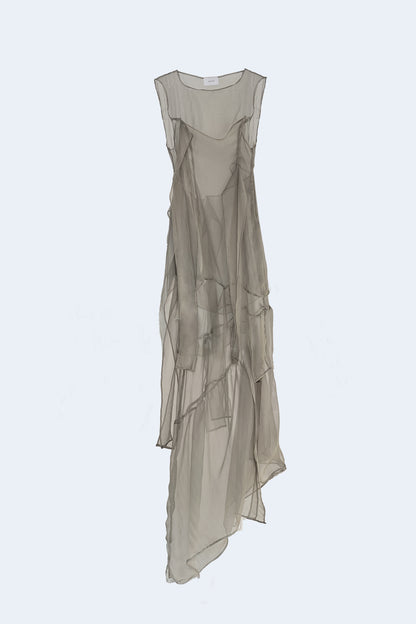 Stone Silk Long Dress