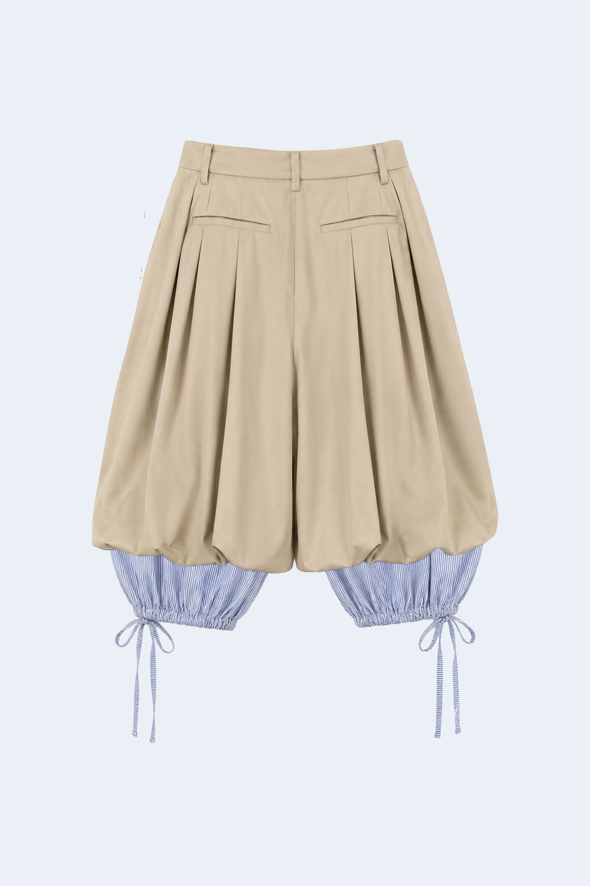 Beige wide-leg corduroy shorts