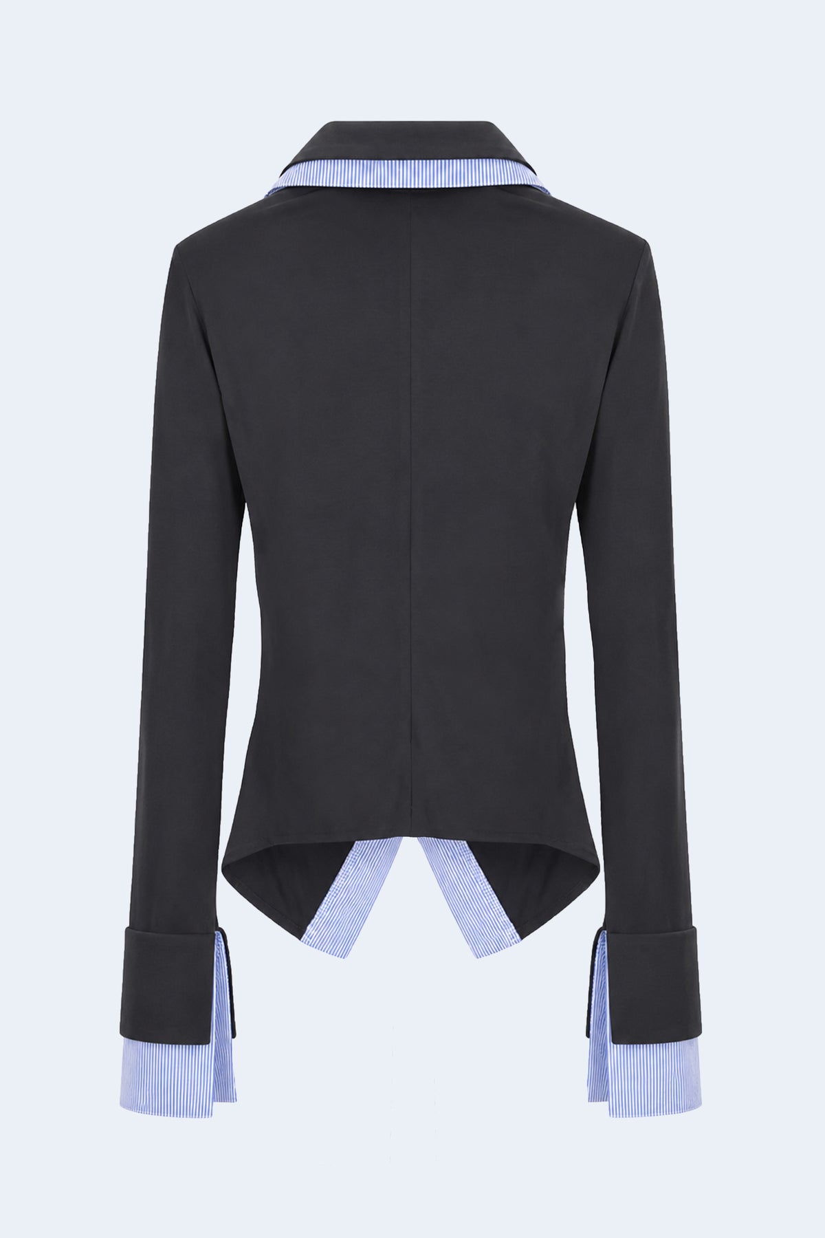 Grey Fitted double-layered knit shirt