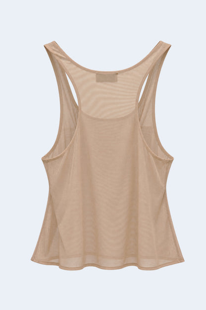 Ecru tulle top  with metallic butterflies