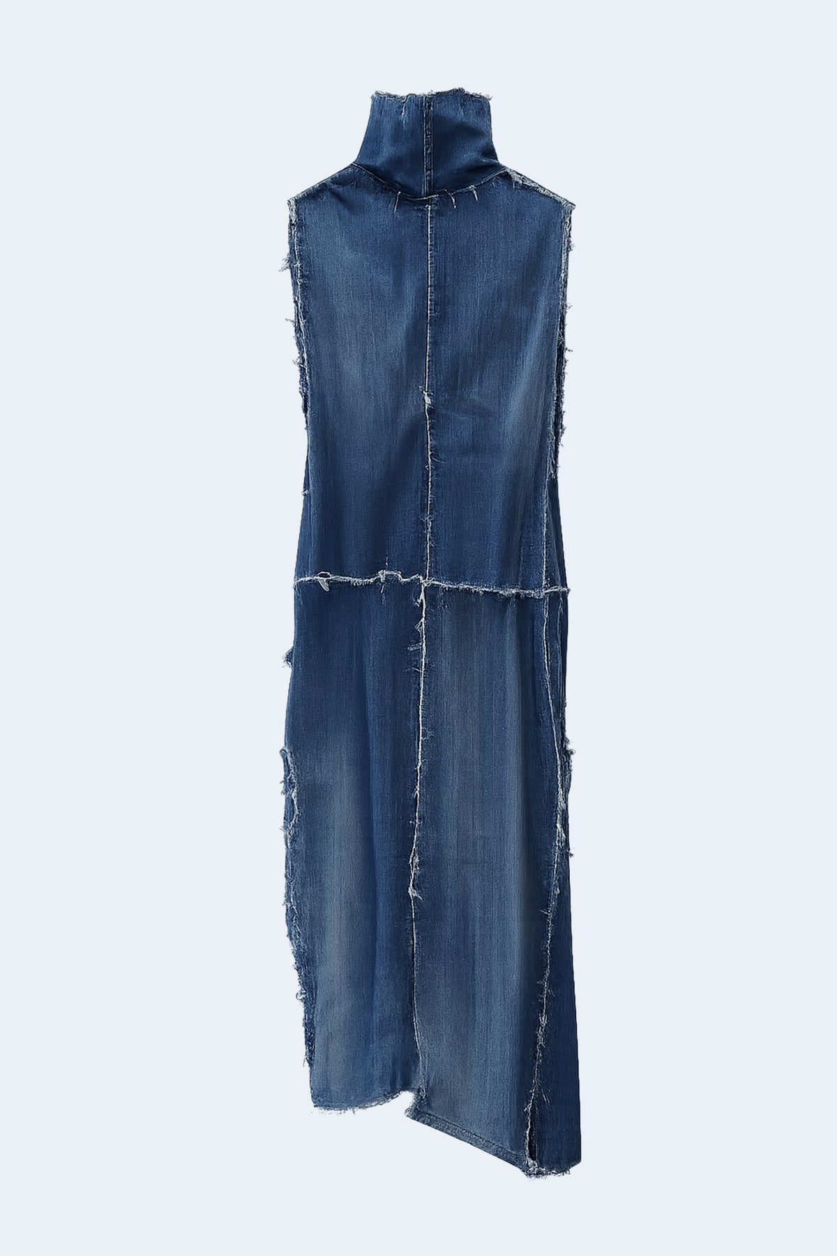 Denim midi dress with knots