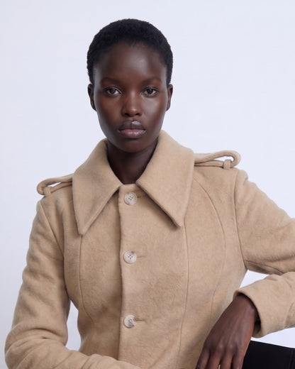 Beige Long Volume Coat
