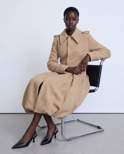 Beige Long Volume Coat