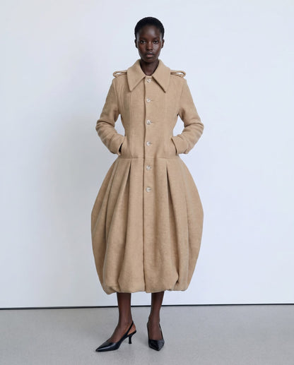 Beige Long Volume Coat