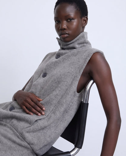 Grey woollen volume waistcoat