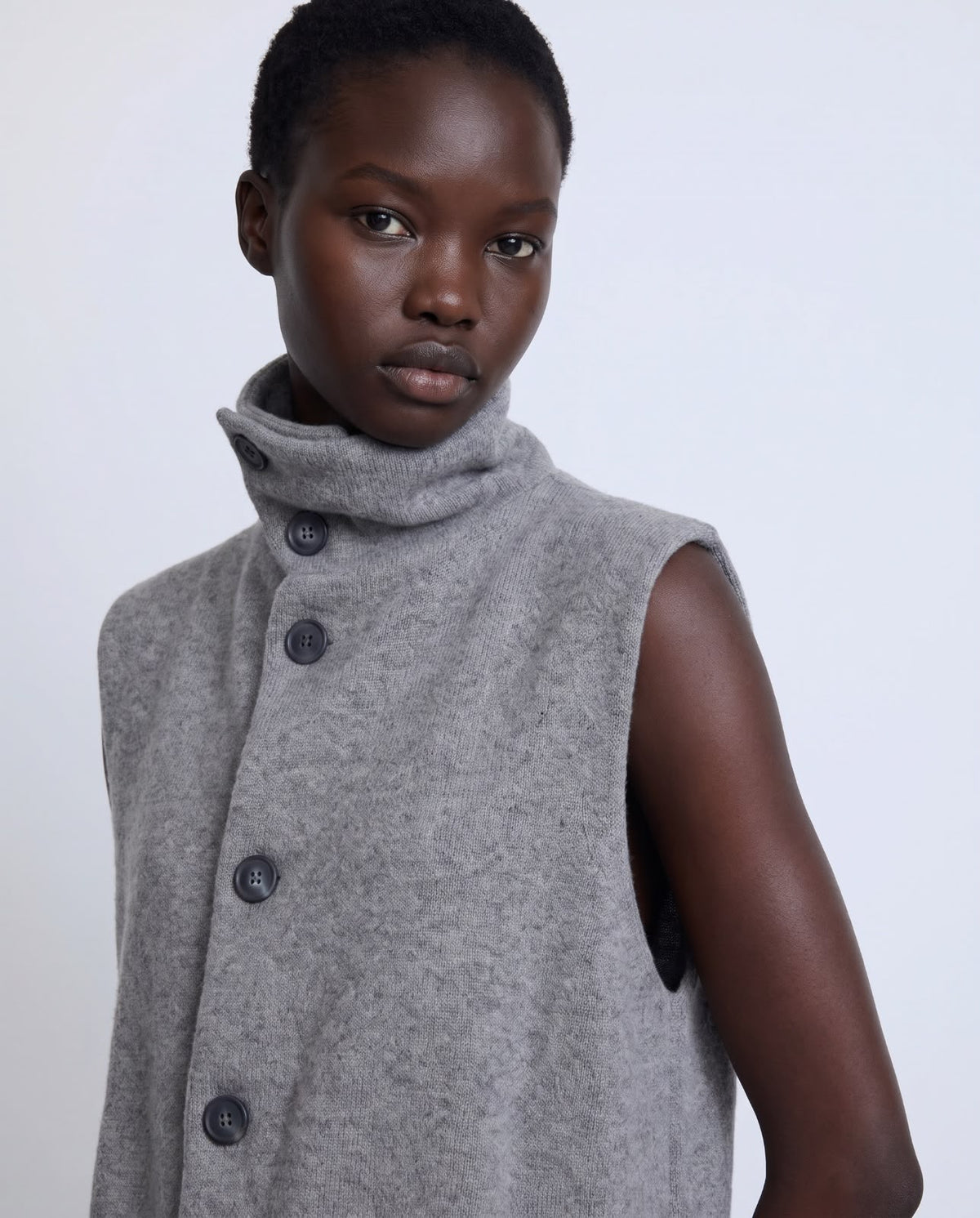 Grey woollen volume waistcoat
