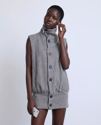 Grey woollen volume waistcoat