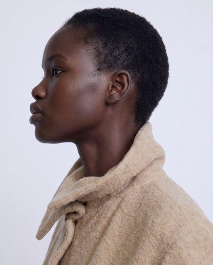Beige oversized wool jacket