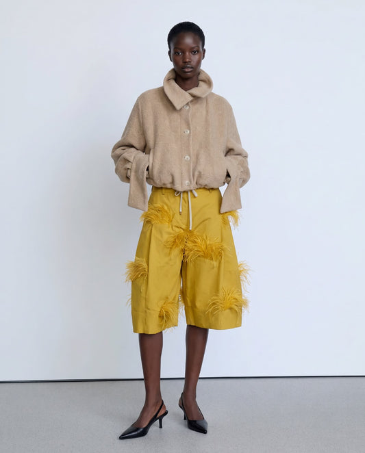Beige oversized wool jacket