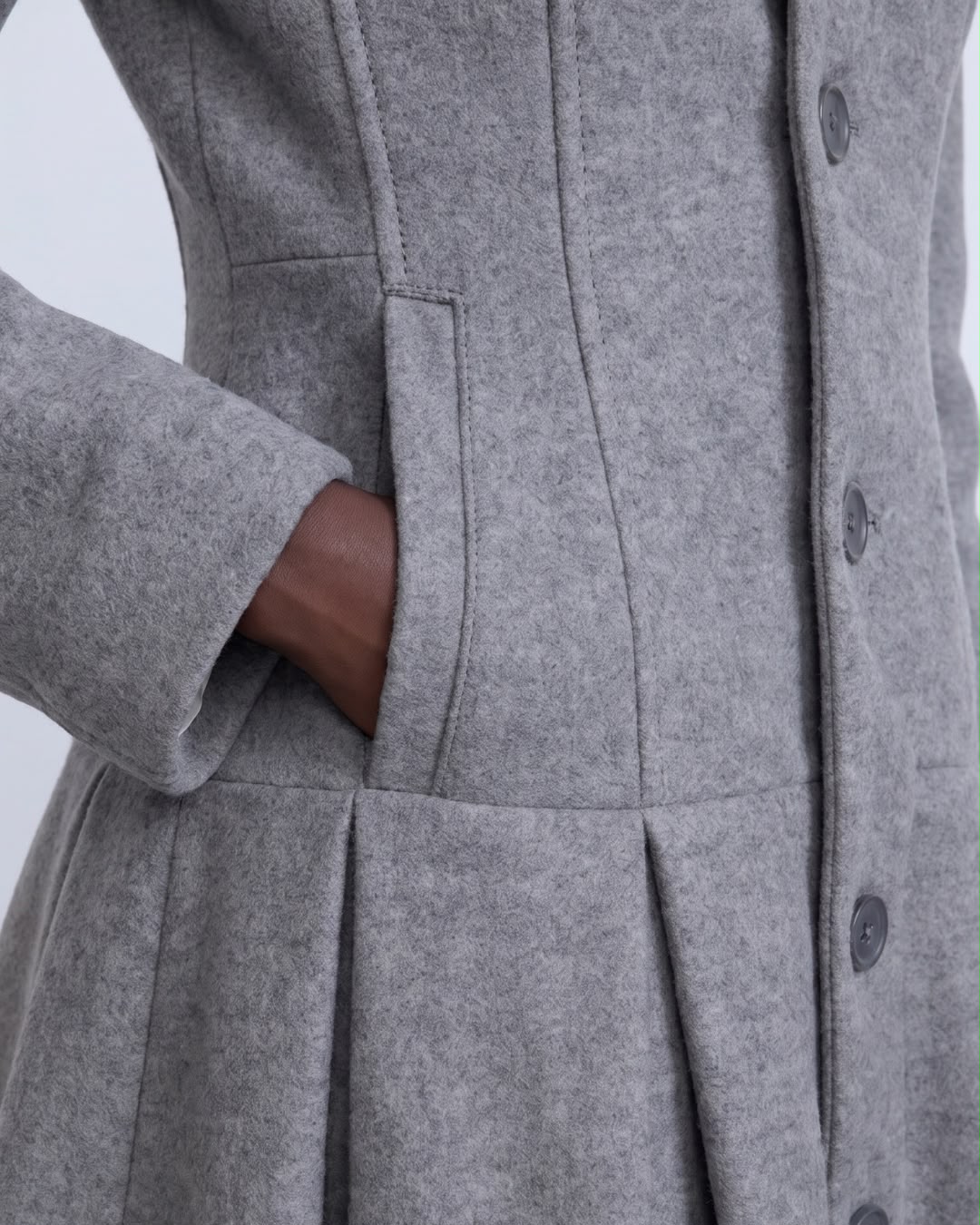 Grey Long Volume Coat