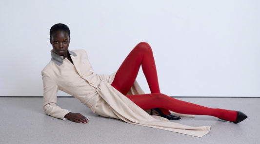 Beige long fitted coat