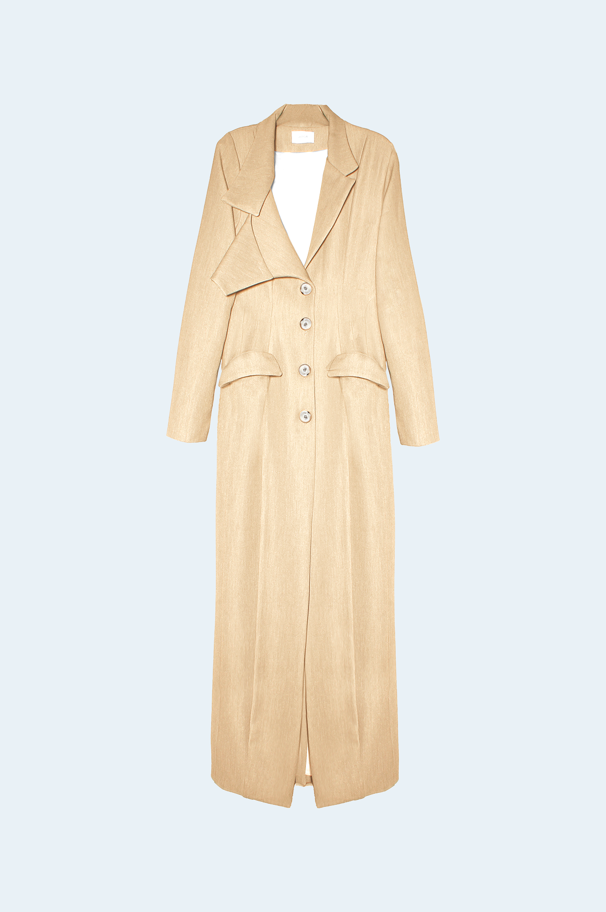Beige Straight Suit Coat