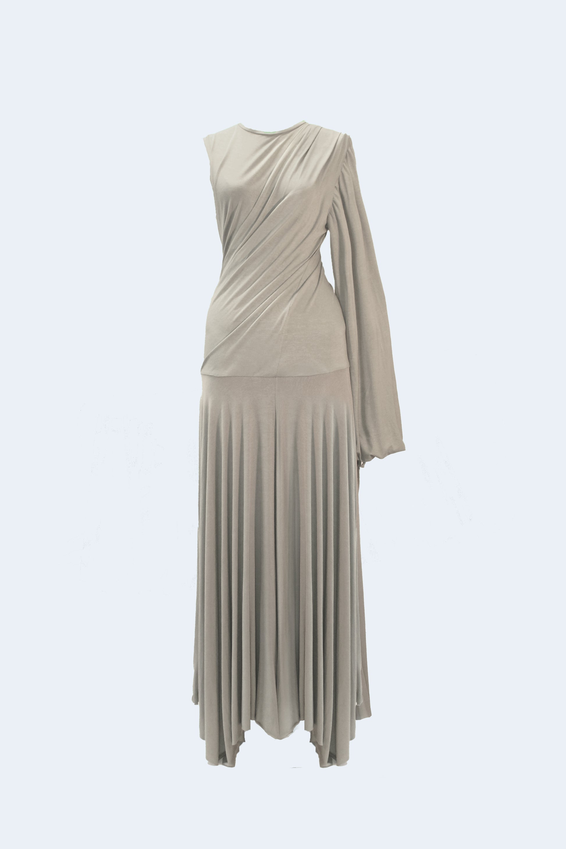 Beige Asymmetrical Knit Long Dress - XS Beige Asymmetrical Knit Long Dress - XS
