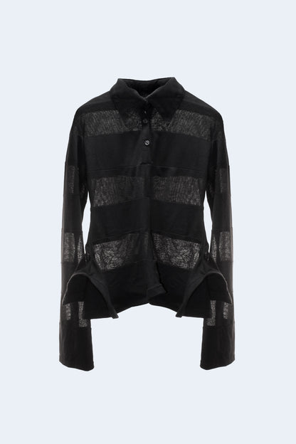 Black Knit Polo Jumper