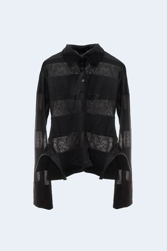 Black Knit Polo Jumper