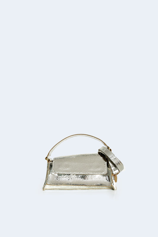 Bolso Plata Piel Crash mini