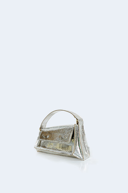 Bolso Plata Piel Crash mini