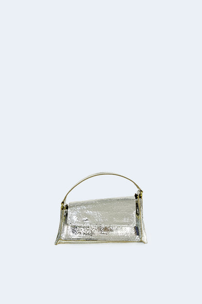 Bolso Plata Piel Crash mini