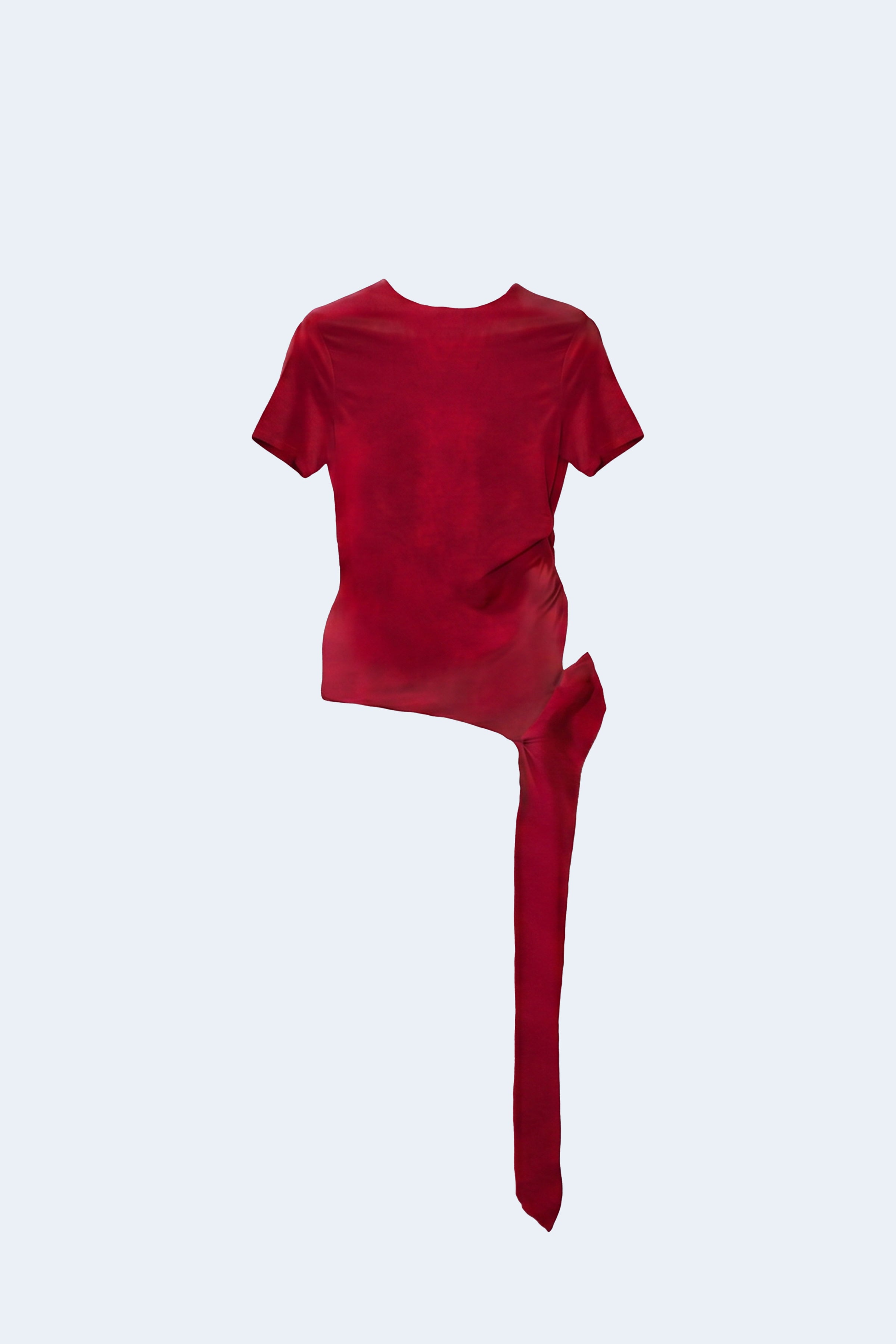 Cherry knit asymmetrical blouse