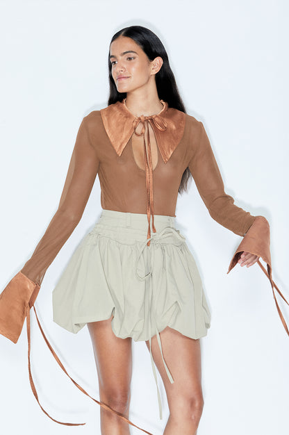 Volume Gabardine Miniskirt