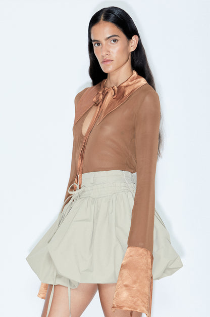 Volume Gabardine Miniskirt