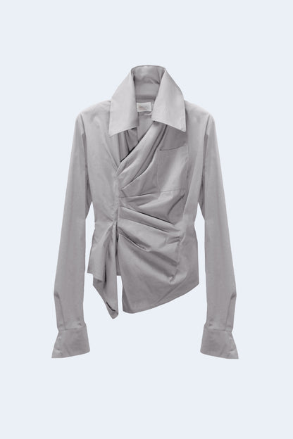 Light Grey Asymmetrical Blouse
