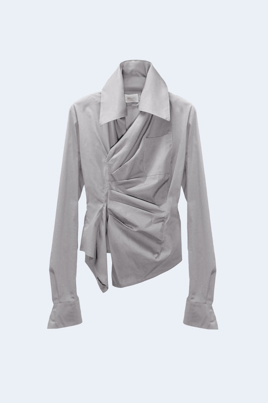Light Grey Asymmetrical Blouse