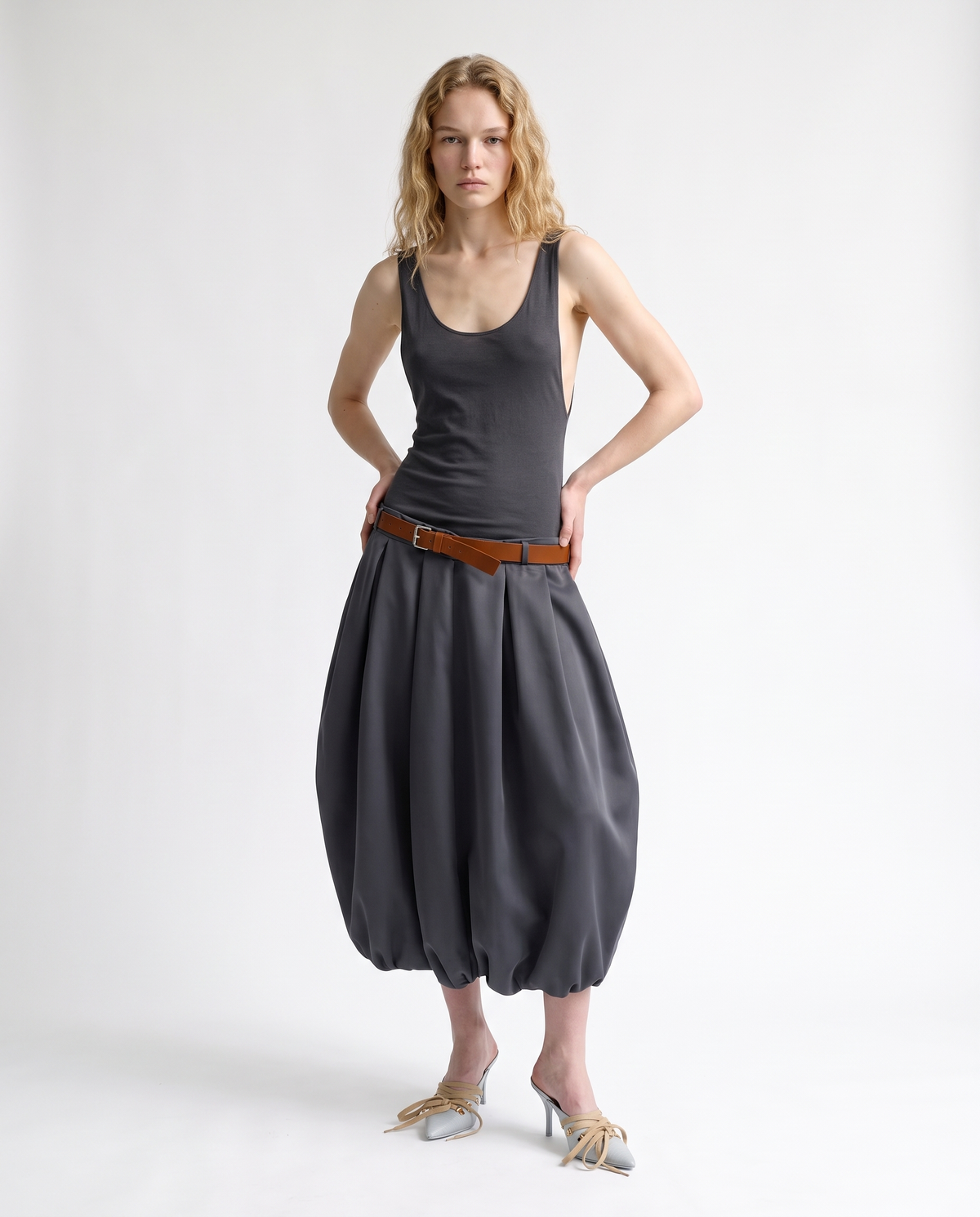 Dark Grey Long Volume dress