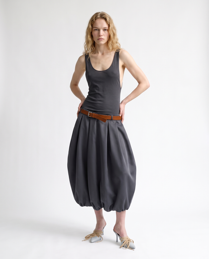Dark Grey Long Volume dress
