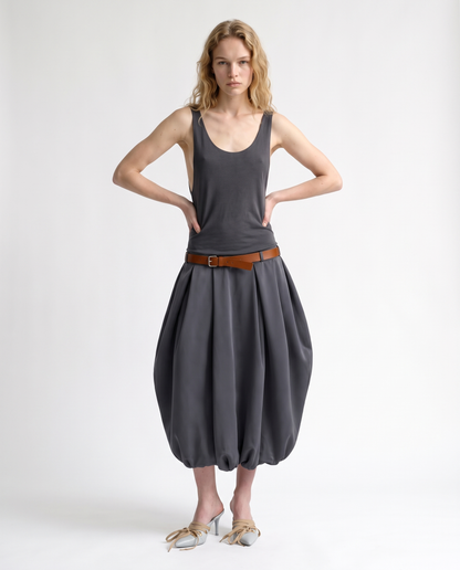 Dark Grey Long Volume dress