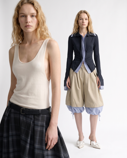 Two-tone Long Volume dress