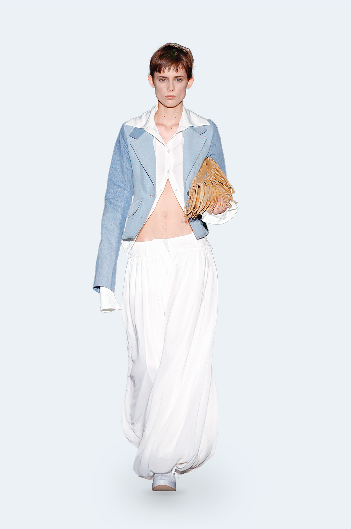 White Gauze Baggy Pants