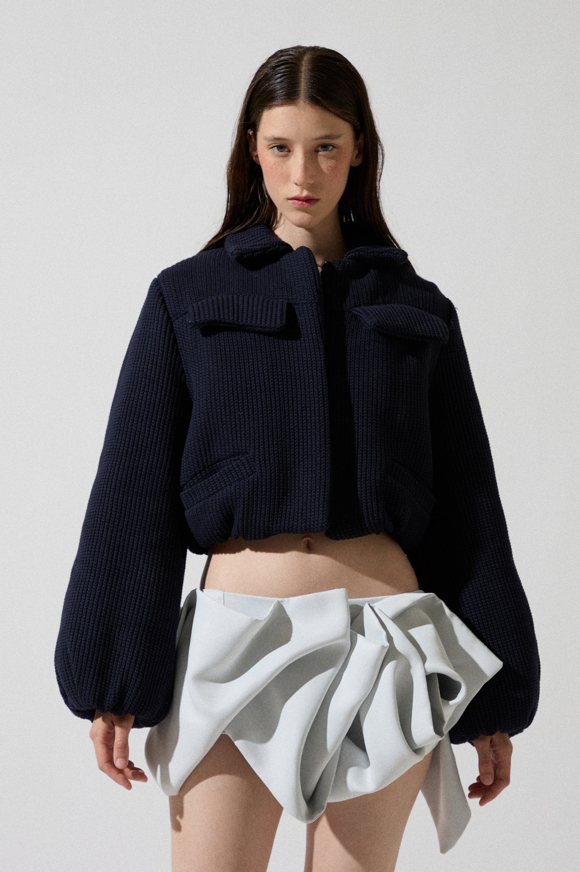 Ice Semi-Satin Volume Miniskirt