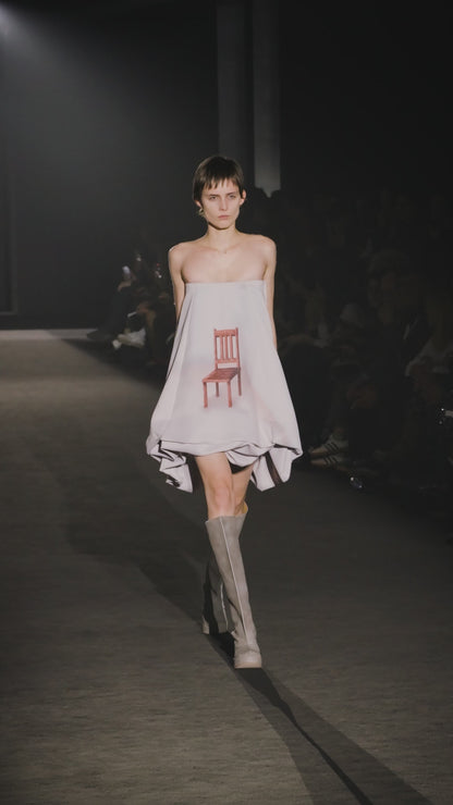 Grey Volume Chair Dress