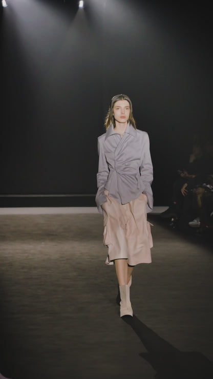 Light Grey Asymmetrical Blouse