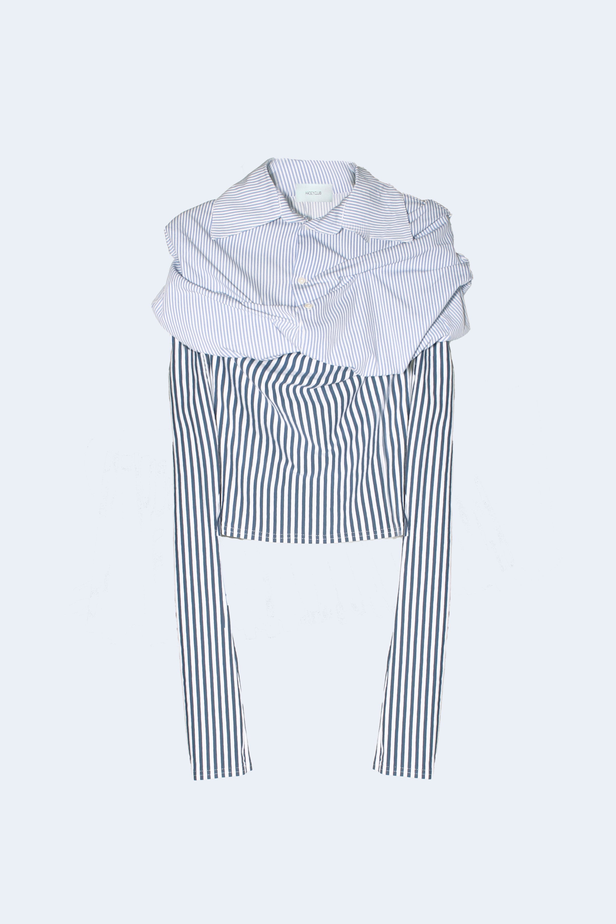 Blue Striped Volumen Blouse