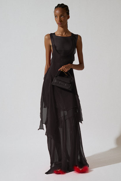 Black Silk Long Dress